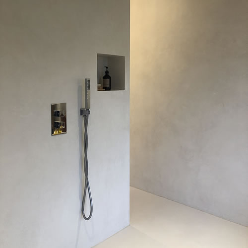 waxed concrete Shower